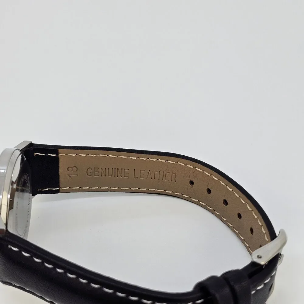 VTG Hilton Automatic Men's Watch 34MM‎ Gray Dial Swiss New Black Leather Bands - Picture 16 of 16